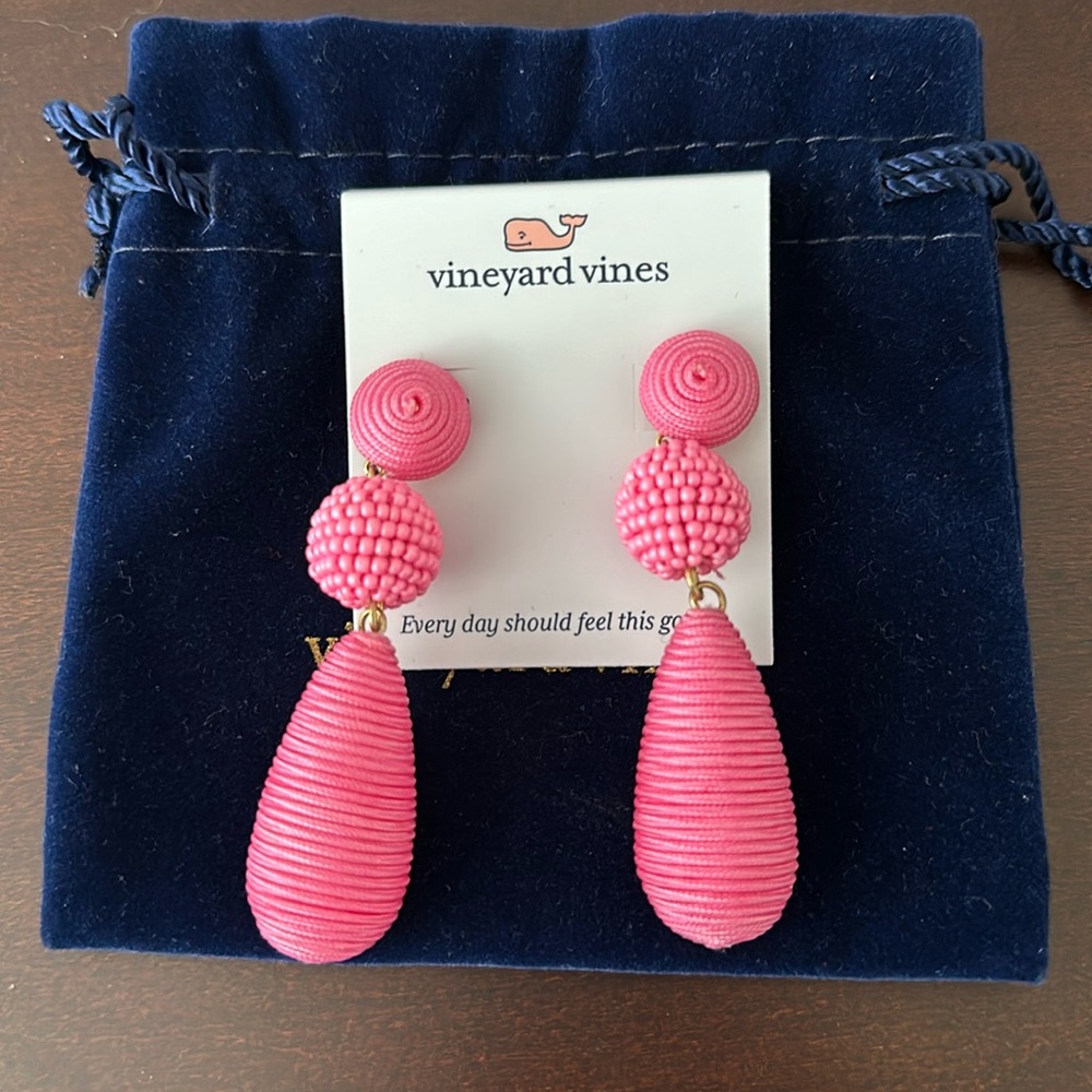 Vineyard Vines Pink Drop Earrings